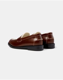 Duke + Dexter - Wilde Chestnut + White Penny Loafer - Men's
