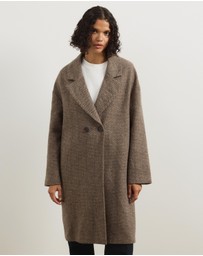 Atmos&Here - Estelle Textured Herringbone Coat