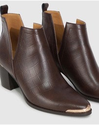 Belle & Bloom - Austin Croc Embossed Ankle Boot