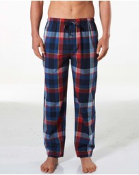 Mitch Dowd - Men's British Check Cotton Pyjama Pant - Navy
