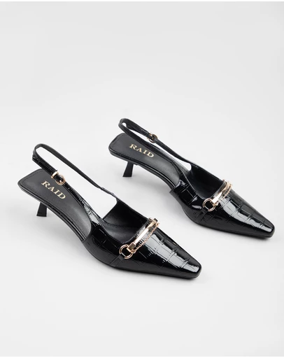 RAID - Alique Shoes with slingback strap in Black