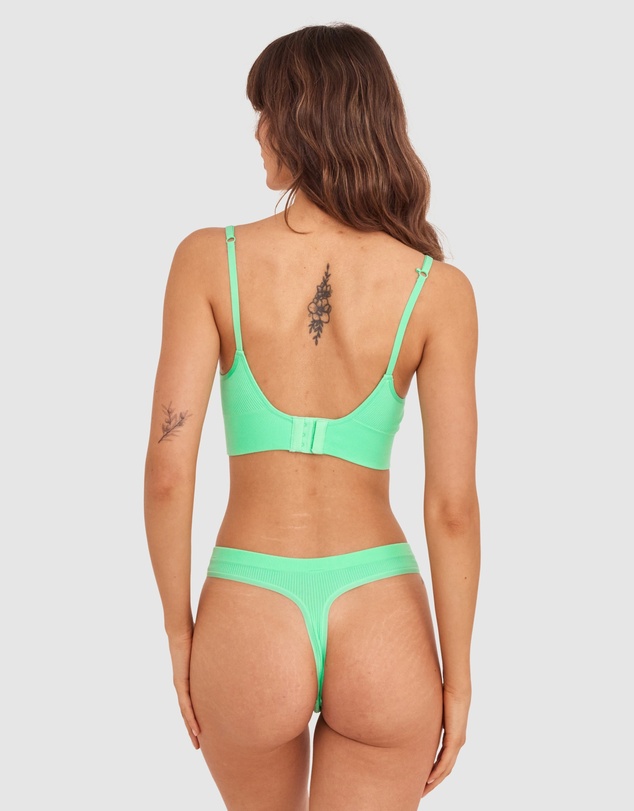 Bras N Things - Rib Basics Push Up Wirefree - Mint Green