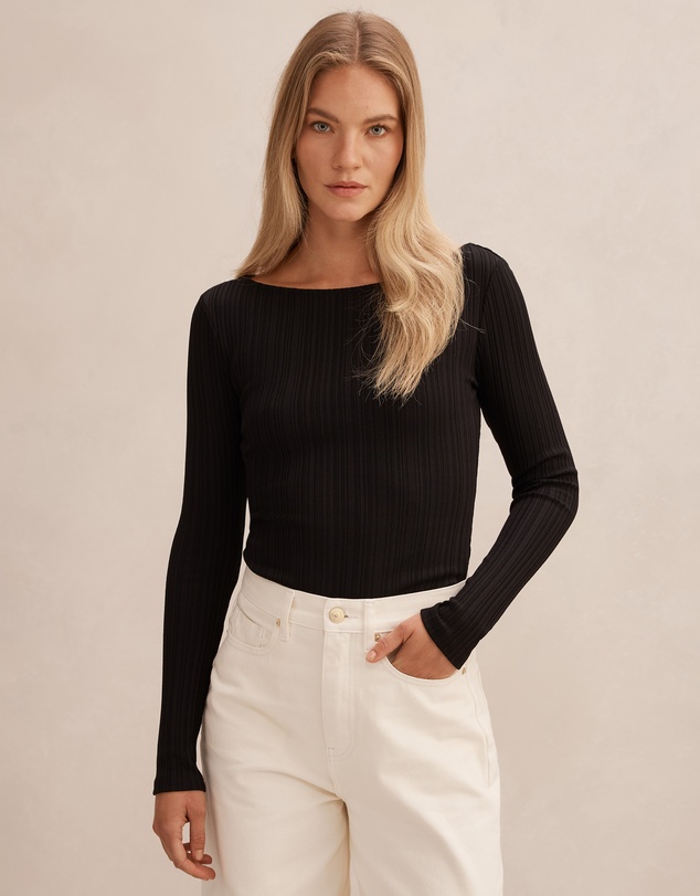 Forever New - Minka Ribbed Boat Neck Top