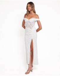 Petal & Pup - Pascha Off Shoulder Lace Maxi Dress - White
