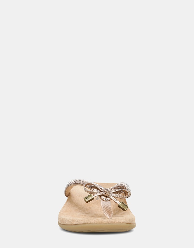 Vionic - Bella Toe Post Sandal - Rose Gold Metallic Croc