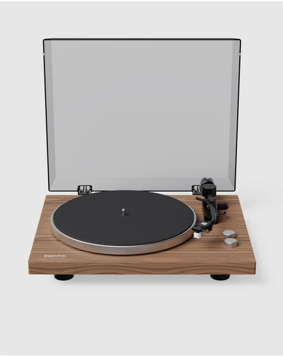 iWorld - Kanto OBI3 (2nd Gen) Turntable with Bluetooth 5.3, Preamp, and Pitch Control - Walnut