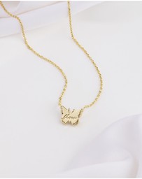 Wanderlust + Co - Butterfly Pearl & Gold Necklace