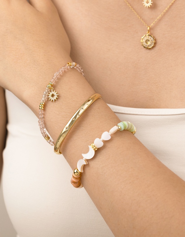 Wanderlust + Co - Sun Hues Beaded Gold Bracelet