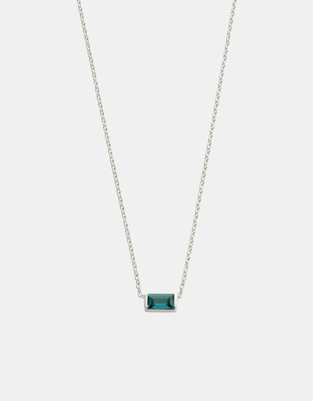 Kirstin Ash - Baguette Birthstone Necklace September London Blue Topaz
