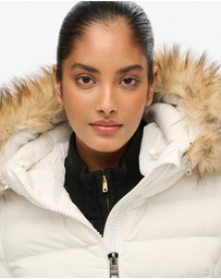 Superdry - Fuji Faux Fur Slim Fit Hood Padded Jacket