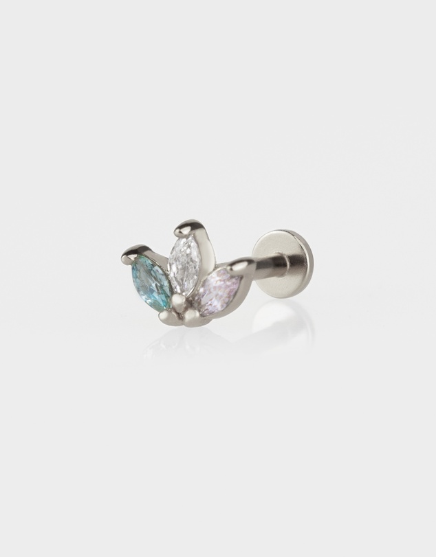 Wanderlust + Co - Trio Marquise Rainbow & Silver Flat Back Earring