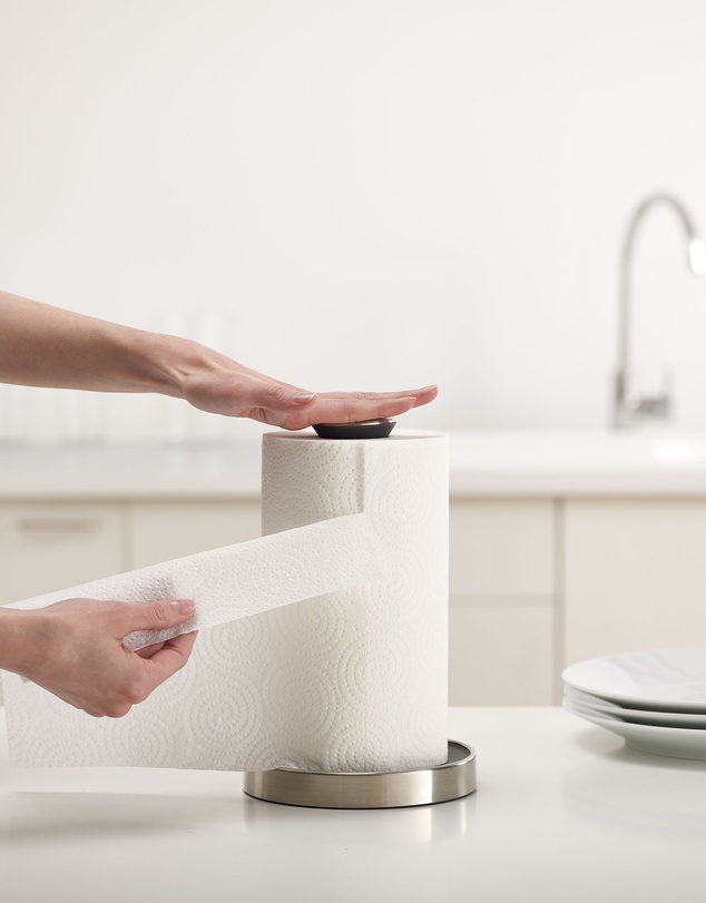 Joseph Joseph - Push&Tear™ Easy-Tear Kitchen Roll Holder (Grey)