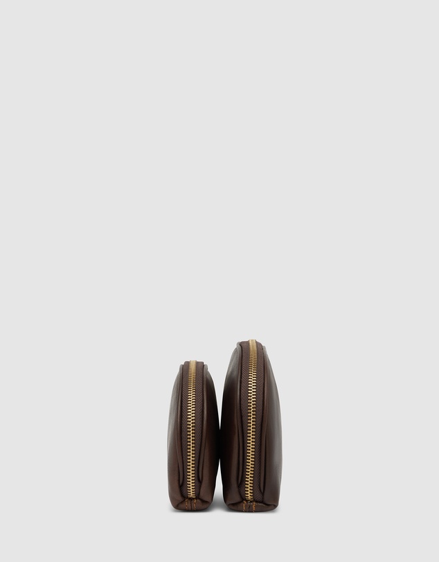 Republic of Florence - Duo Matt Chocolate Leather Pouch Set