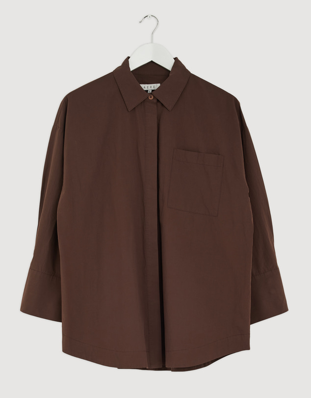 Revibe - Repaired AERE Della Cotton Oversized Shirt - AU 8