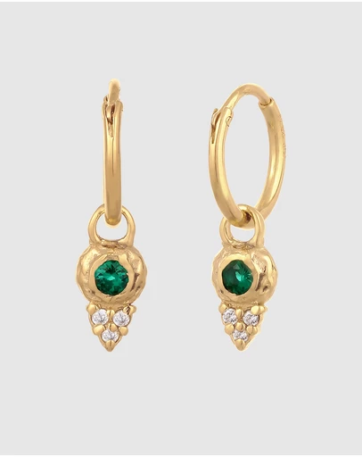 Elli Jewelry - Zirconia Circle Hoop Earrings in Gold-Plated 925 Silver