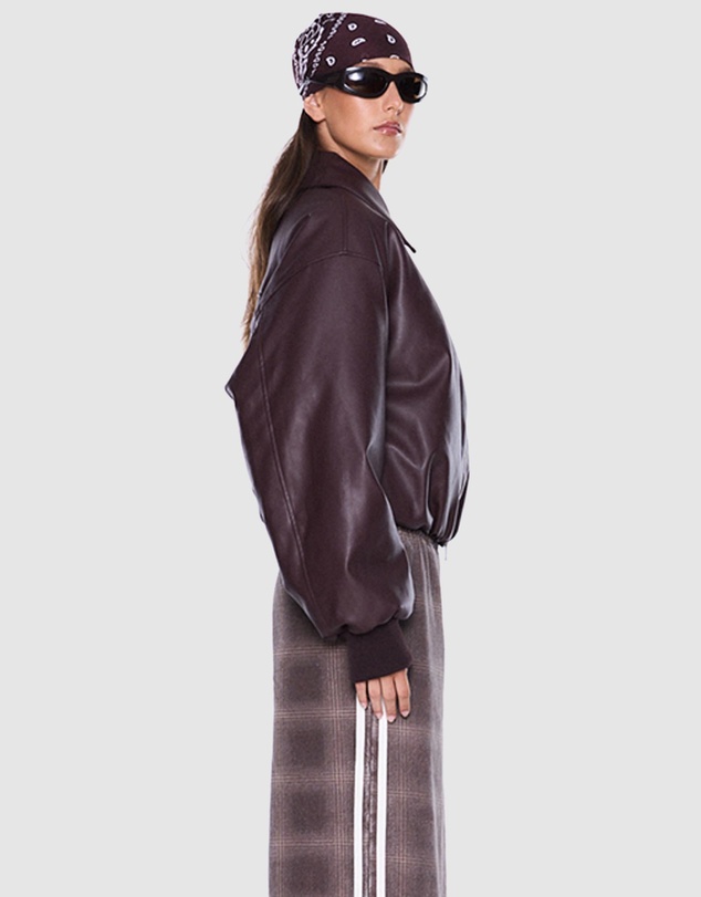 ENA PELLY - Monroe Faux Leather Bomber Jacket
