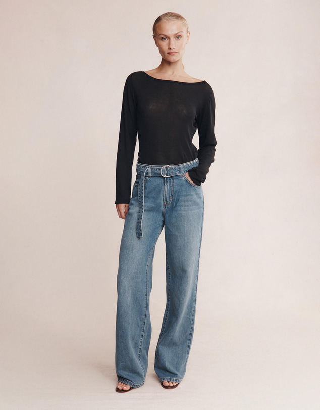 Marle - Belted Wide Leg Jeans
