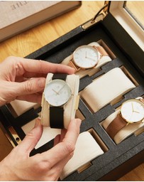 Wolf - Wolf Palermo 6 Pc Watch Box Black Anthracite
