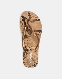 Vionic - Noosa Print Toe Post Sandal - Bronze Snake