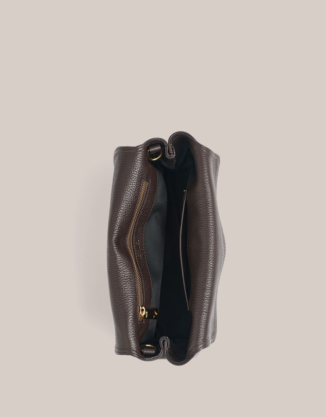 VESTIRSI - Sloane Dark Chocolate Leather Convertible Clutch