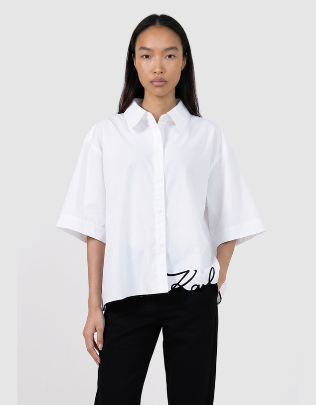 Karl Lagerfeld - Signature Hem Poplin Shirt