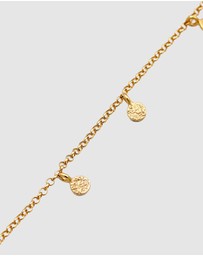 Elli Jewelry - Bracelet Platelet Pendant Round Textured in 925 sterling silver Gold Plated