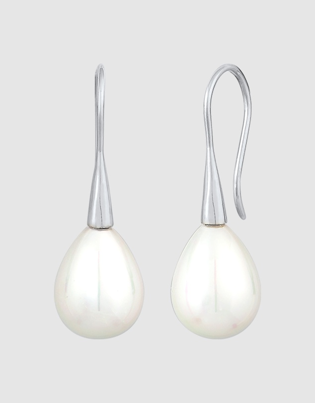 Elli Jewelry - Shell Pearl Drop Earrings in 925 Silver