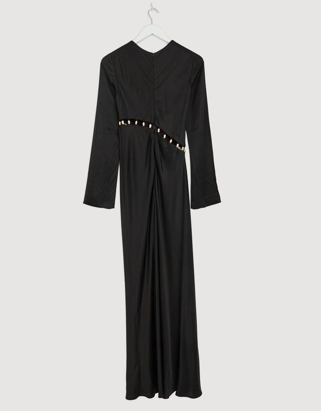 Revibe - Repaired Shona Joy Winslow Long Sleeve Asymmetric Maxi Dress - AU 6