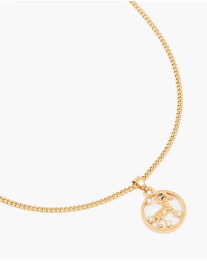 Lovisa - Waterproof Gold Plated Stainless Steel Aries Circle Zodiac Sign Necklace