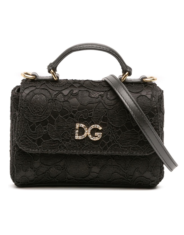Pre-Loved by Azura Reborn - Pre-Loved Silk and Lace Crystal Embellished DG Flap Satchel