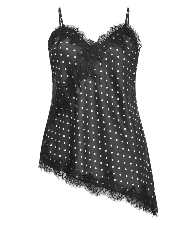 City Chic - Solene Spot Lace Trim Cami
