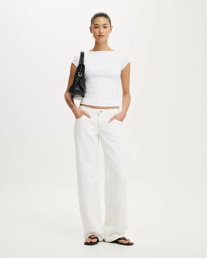 Cotton On - Boatneck Cap Sleeve Tee