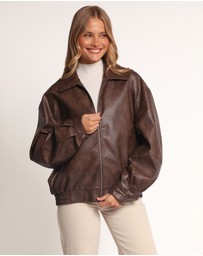 Petal & Pup - Zoe Bomber Jacket - Brown