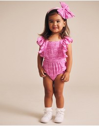 Huxbaby - Frilly Broderie Playsuit - Babies