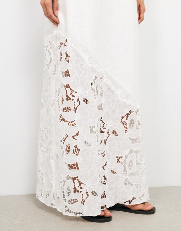 AERE - Niara Lace And Linen Maxi Dress