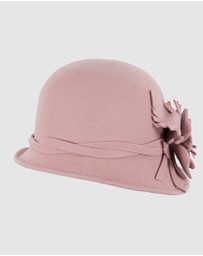 Max Alexander - Winter Felt Dusty Pink Cloche Hat