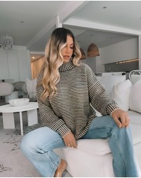Esther & Co - Naizelle Knit - Latte Stripe