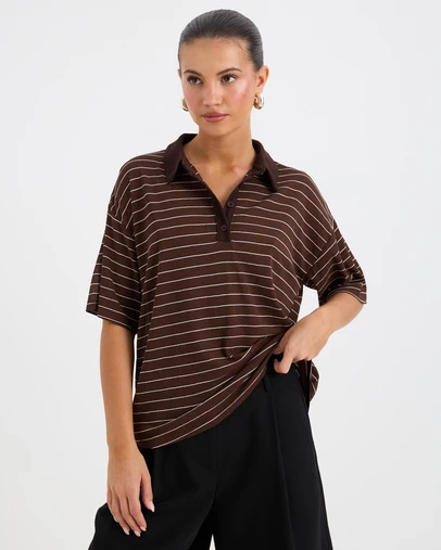Calli - Estelle Stripe Polo Shirt