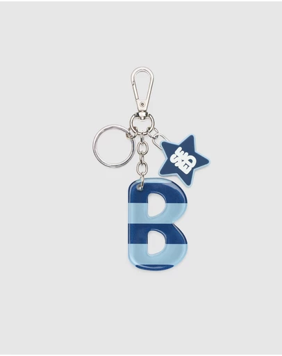 Seed Heritage - BLUE STRIPE INITIAL KEYRING