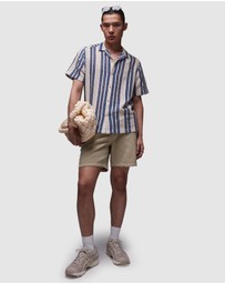 Topman - SS Relaxed Striped Crochet Shirt
