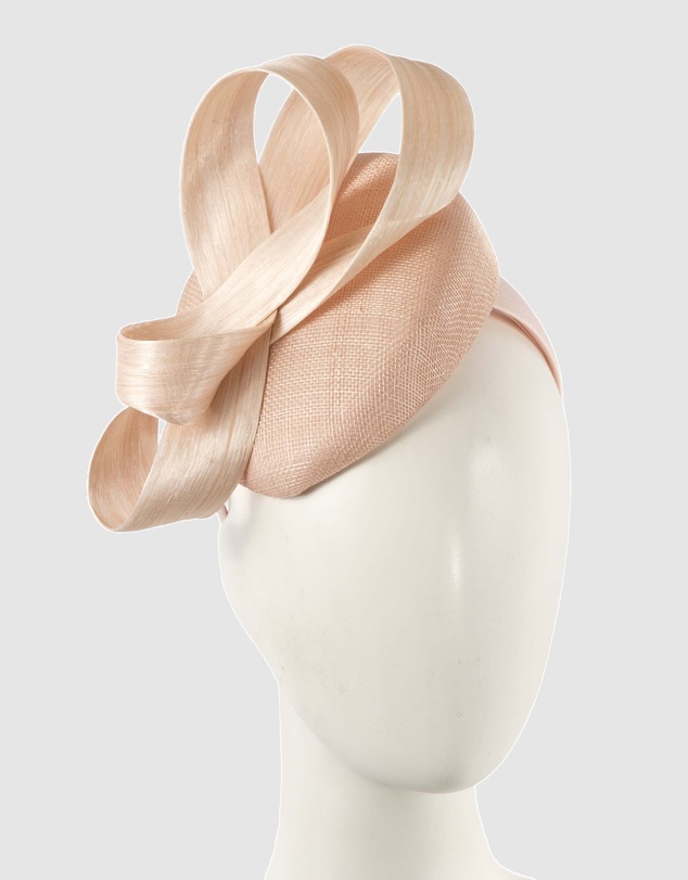 Max Alexander - Blush Pillbox Racing Fascinator