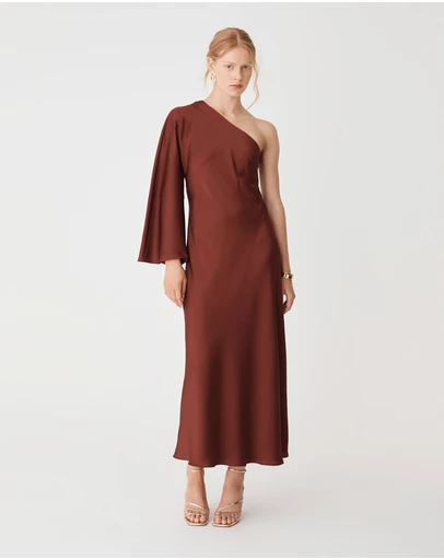 Forcast - Cleo One Shoulder Satin Dress