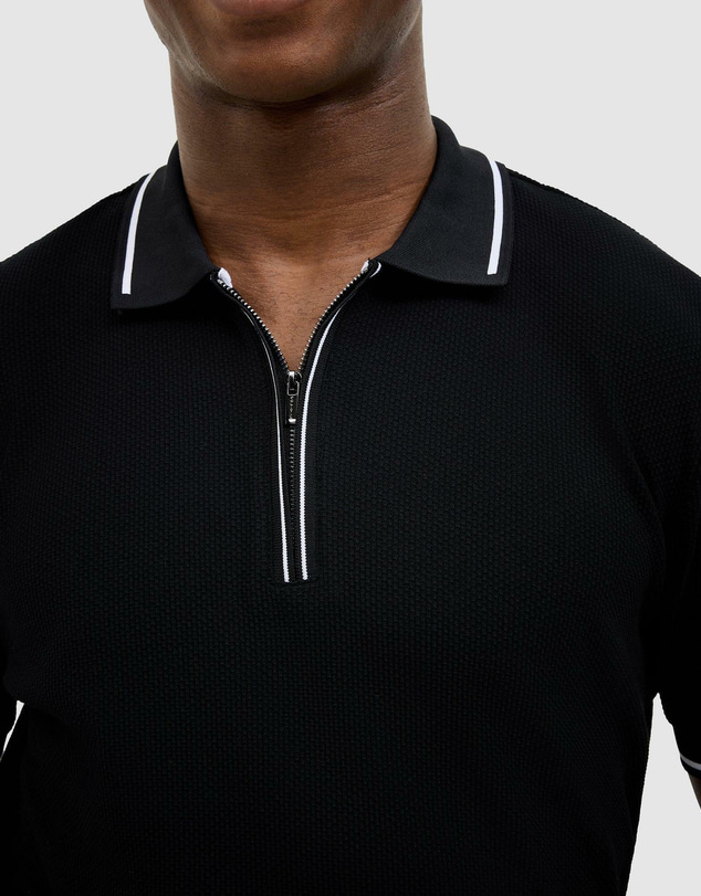 Politix - Morgan Textured Zip-up Polo