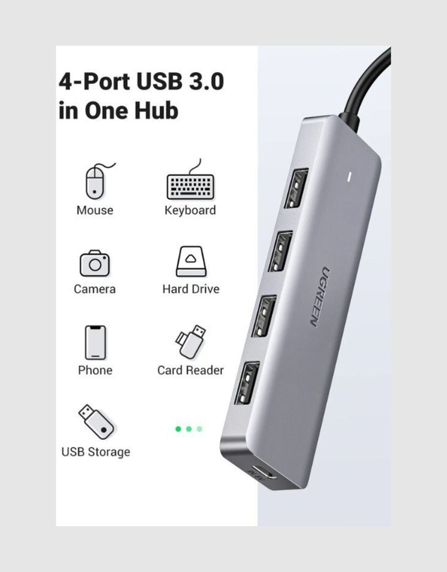 Ugreen - UGREEN 4 Ports USB C Hub Silver