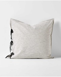Aura Home - Chambray Mini Stripe European Pillowcase - Smoke