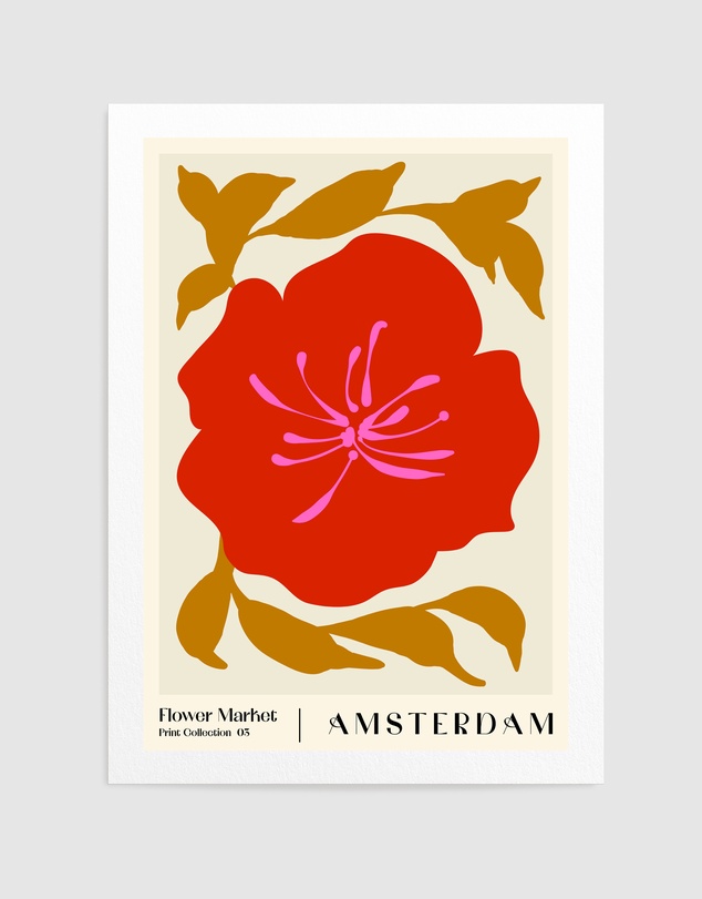 Olive et Oriel - Flower Market Amsterdam by Nktn Art Print