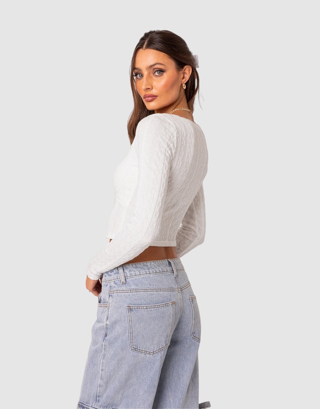 EDIKTED - Lorey Lacey Knit Top