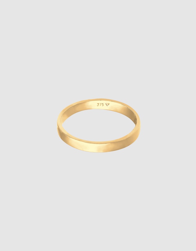 Elli Jewelry - Ring Wedding Ring Partner Ring Basic in 375 Yellow Gold