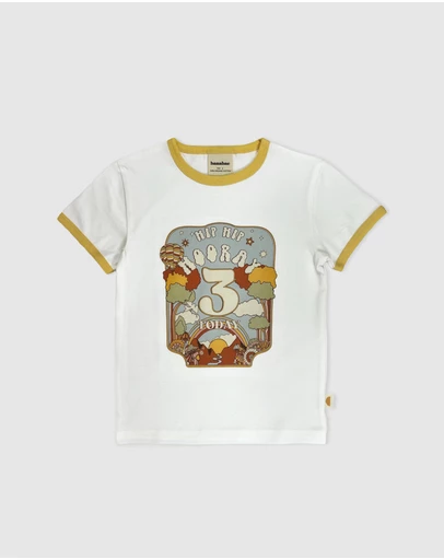Banabae - Hip Hip Hooray Birthday Ringer Tee - 3 Year Old