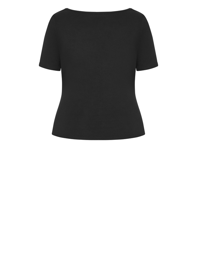 City Chic - Plus size Everyday Scoop Tee - black